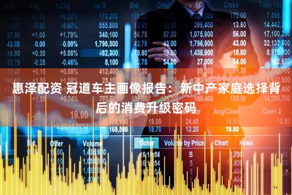 惠泽配资 冠道车主画像报告：新中产家庭选择背后的消费升级密码